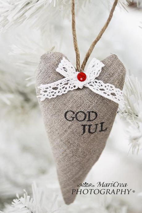 cuore natalizio di lino