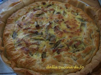 Quiche con carciofi e pancetta