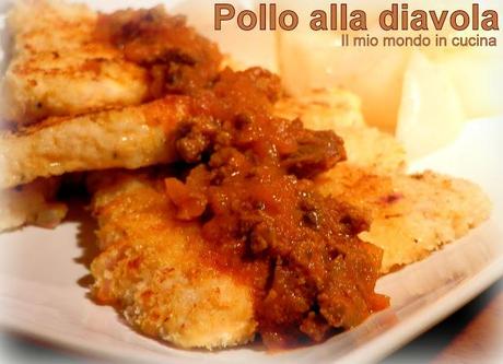 POLLO IMPANATO ALLA DIAVOLA CON SALSA AI FEGATINI