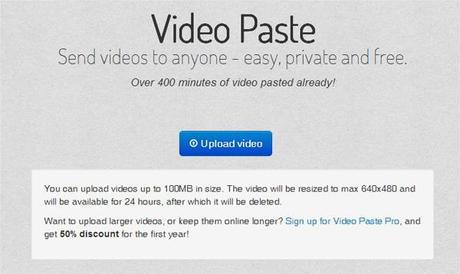 VideoPaste, autodistruggi i tuoi video dopo 24 ore dalla registrazione