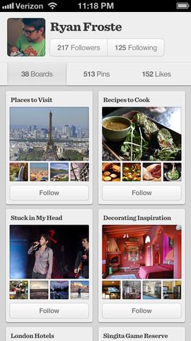 Pinterest, un social network fondato sulle immagini per iPhone