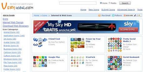 Veryicon - motore di ricerca per icone gratuite