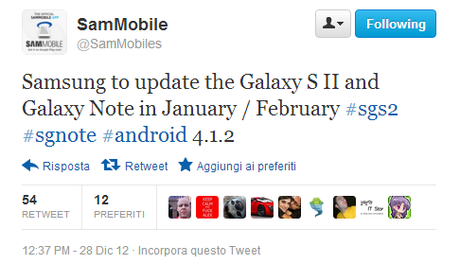 Samsung Galaxy Note e S II: confermato l’upgrade Android 4.1.2