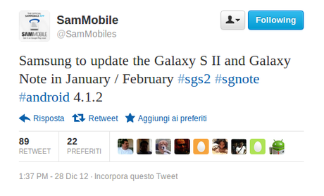 Galaxy S2 e Galaxy Note saranno aggiornati a Jelly Bean entro Gennaio/Febbraio!