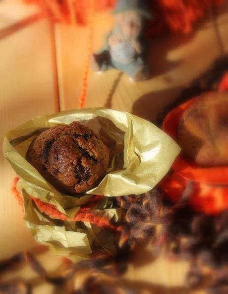 Muffin al  cioccolato fondente, zenzero fresco e tanti auguri