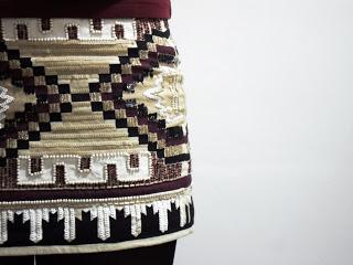 Ethnic and burgundy