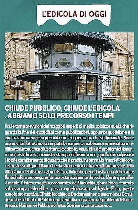 Pubblico Edicola Ultimo Numero