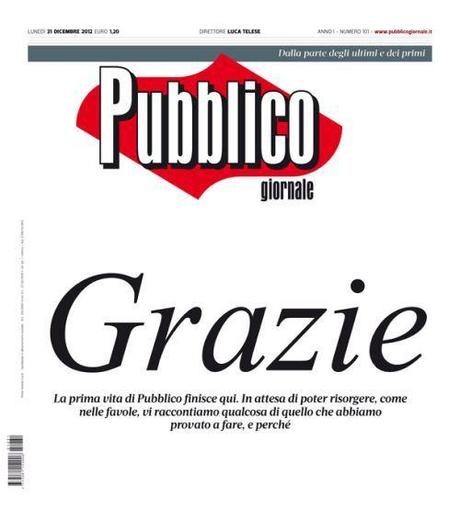 pubblico prima pagina ultimo numero