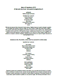 Il menu di Capodanno 2013 della Palermo Vegetariana!