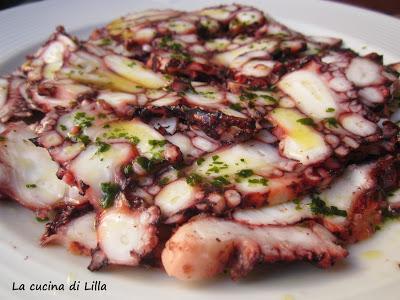 Piatti di pesce: Carpaccio di polpo