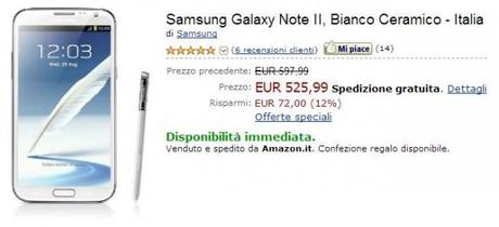 Samsung Galaxy Note 2 a 525€ su Amazon.it