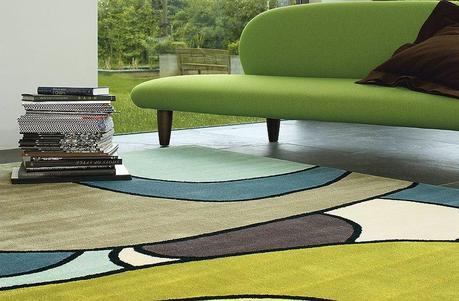 Tappeto design colore verde smeraldo