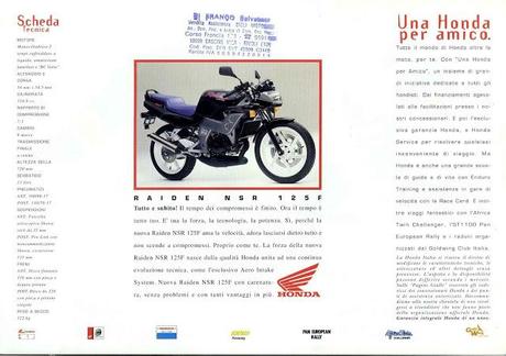 Vintage Brochures: Honda NSR 125F Raiden 1992 (Italy)