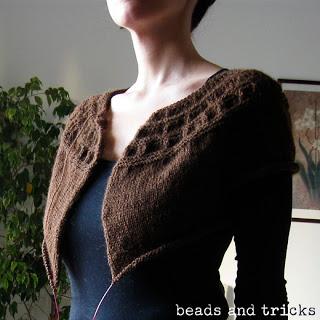 On my needles: Tea leaves Cardigan