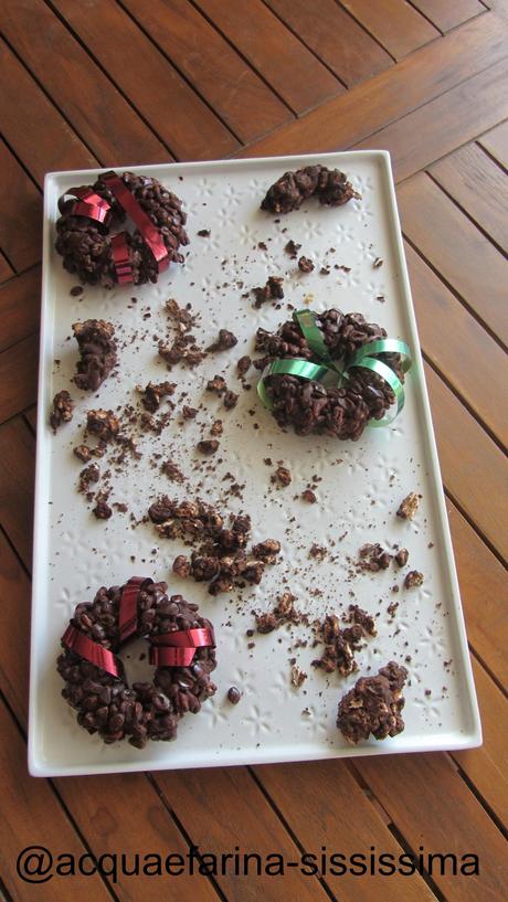 coroncine di farro soffiato al cioccolato