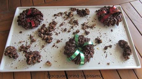 coroncine di farro soffiato al cioccolato