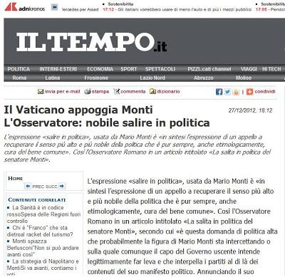 Gli appoggi di Monti, il Leccaculo di Comunione e Liberazione Pier Luigi Bersani e il Modello di Stato Sociale della Caritas