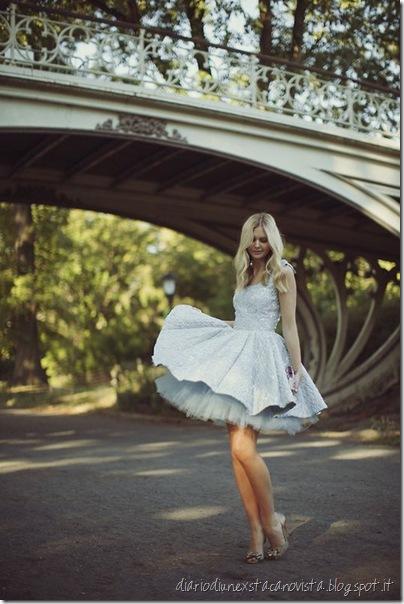 light blue floating dress