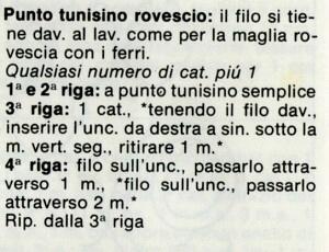 Punto tunisino: punto tunisino semplice; maglia rasata tunisina; punto tunisino rovescio; punto tunisino incrociato