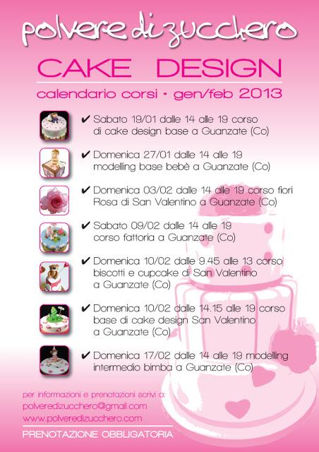 Calendario corsi di cake design: torte, modelling, biscotti e fiori in pasta di zucchero