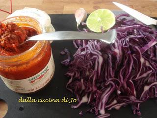 Boulgour con cavolo rosso e 'nduja