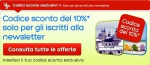 Hotels: tariffe scontate del 40% + codice sconto del 10%