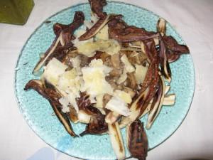 Carpaccio di Funghi con radicchio