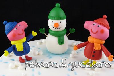 Peppa pig & George: winter time in pasta di zucchero