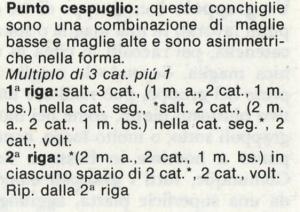 Punti all'uncinetto: punto cespuglio; punto mattoni; punto increspato