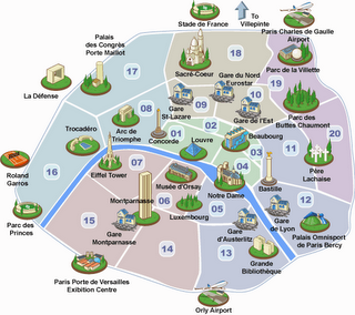 Mappa arrondissement Parigi