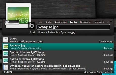 Synapse, nuovo lanciatore semantico di applicazioni per Linux scritto in Vala, , molto simile a Gnome-Do.