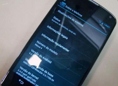 Trapelato Android 4.2.2 sul Nexus 4 in Brasile