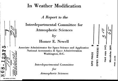 Un documento ufficiale risalente al 1966 delinea le attività di modificazione meteo-climatica e le loro devastanti implicazioni