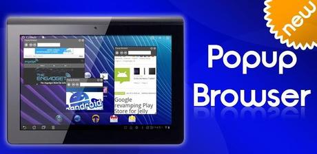 Browser Popup App apk Popup sulla home screen del Tab Android gratis