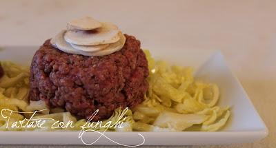 Tartare di manzo con funghi