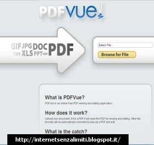 PDFVue: modificare PDF online
