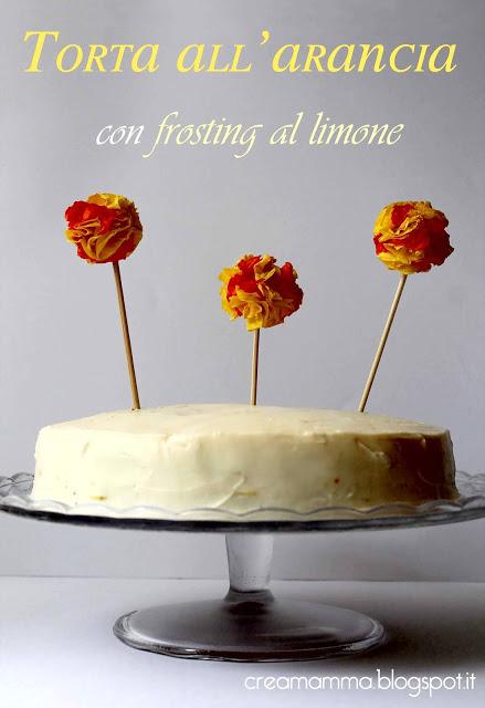 Torta all'arancia con frosting al limone