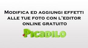 Modifica ed aggiungi effetti alle tue foto con l'editor online gratuito Picadilo