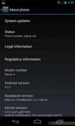 Android 4.2.2. Jelly Bean i primi avvistamenti su LG Google Nexus 4