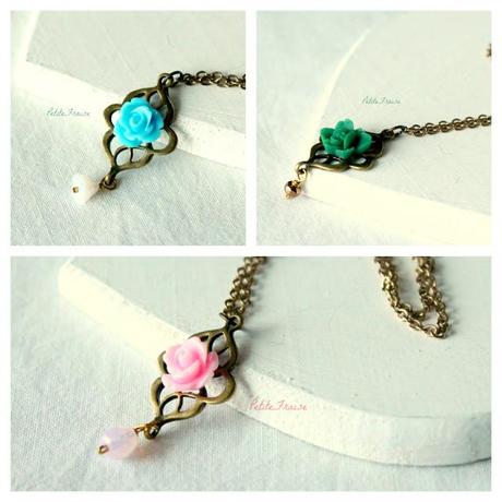 Spring preview: flowers on arabesques pendant necklaces