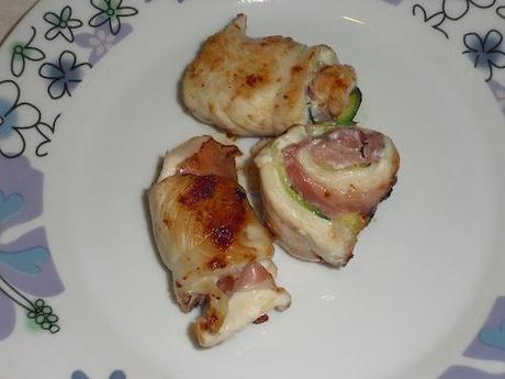 pollo, zucchine, speck