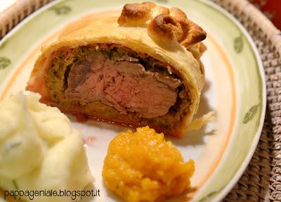 Beef Wellington con Salsa alle albicocche disidratate