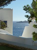 Two glasses of white wine in Greece