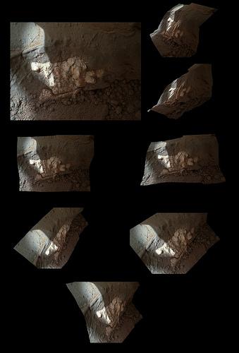 CURIOSITY sol 158 MAHLI 3d - drill target John Klein