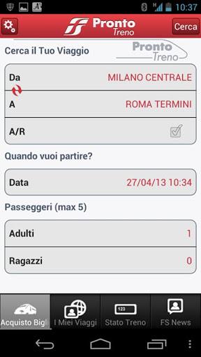 Pronto Treno: l’applicazione ufficiale di Trenitalia