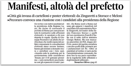 CONTRO MANIFESTO SELVATICO ARRIVA L'ALTOLA' DEL PREFETTO. GLI ZOZZONI PRONTI A INCARTARE ROMA SONO AVVISATI!