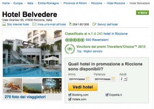 Hotel Belvedere Riccione Tripadvisor vince il premio come migliore albergo italiano