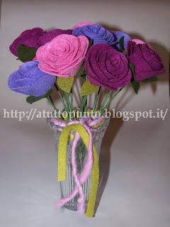 Bouquet di rose di feltro