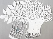 papercut with bird cage
