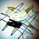 Semifreddo mandorlato e amarene su arcobaleno di mieli del Trentino di Mattia Sicher